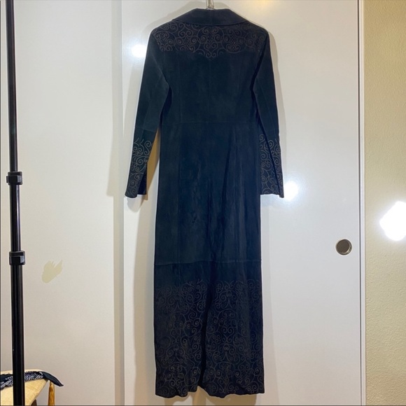 🖤Vintage bebe - Black Suede Leather Coat - Picture 4 of 7